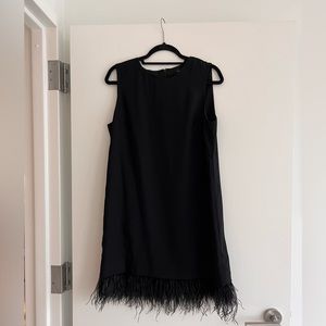 NWT Club Monaco Black Feather Cocktail Dress